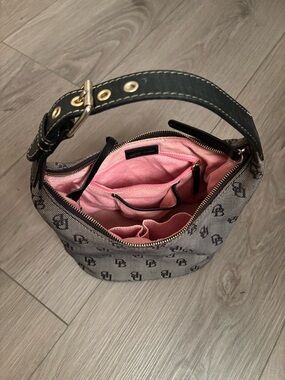 Dooney & Bourke Gray Logo with Black Leather